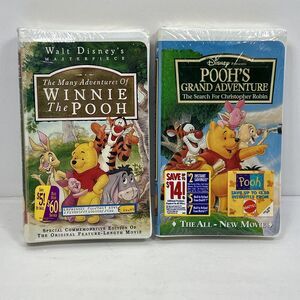 Poohs Grand Adventure & The Many Adventures of Winnie the Pooh Lot VHS Sealed